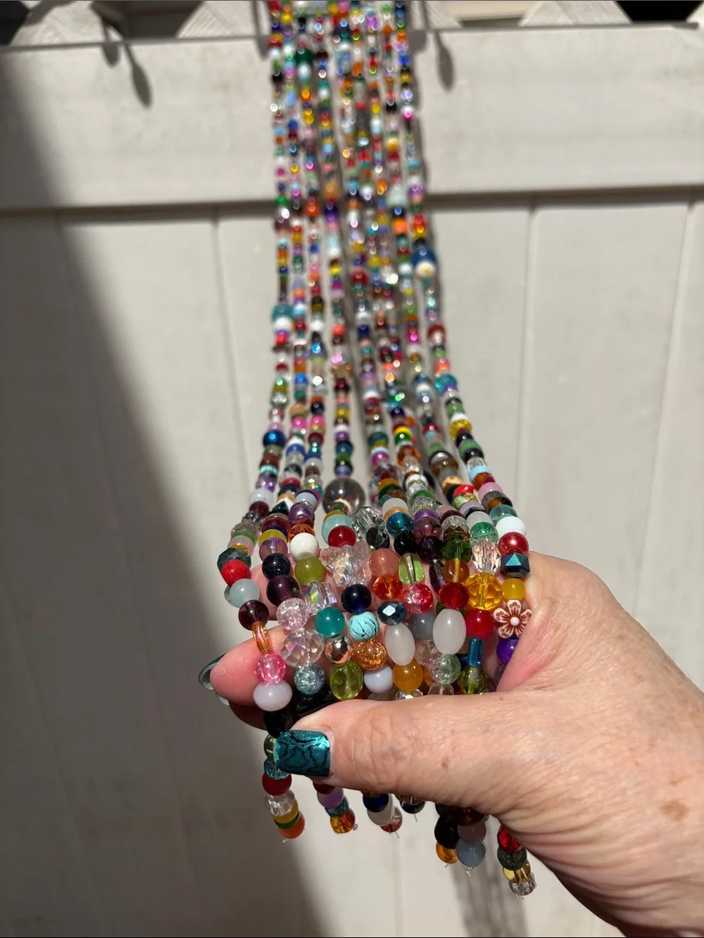 10 strands 30 inches long glass and crystal bead curtain